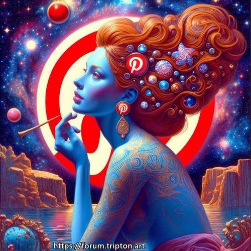 The Blue Lady in this surreal artwork embodies the enigmatic essence of Pinterest’s AI algorithm.